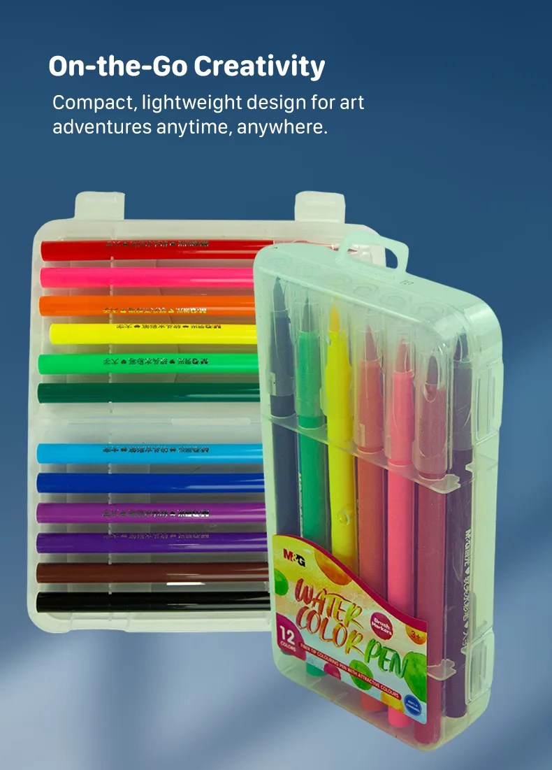 M&G Soft Brush Water Color Pen 12 colors ACP901CC Miniso Kenya