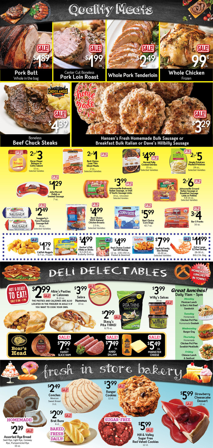 Hansen Foods Ad Specials