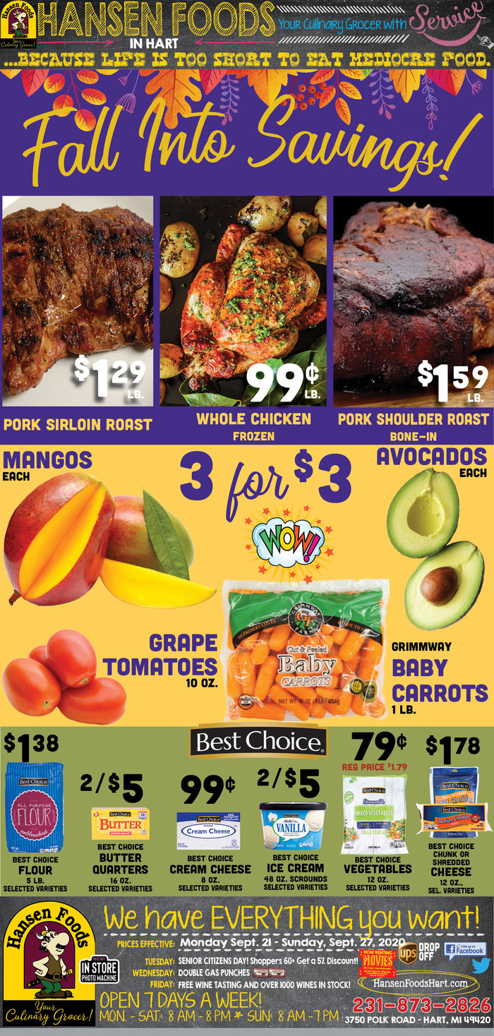 Hansen Foods Ad Specials