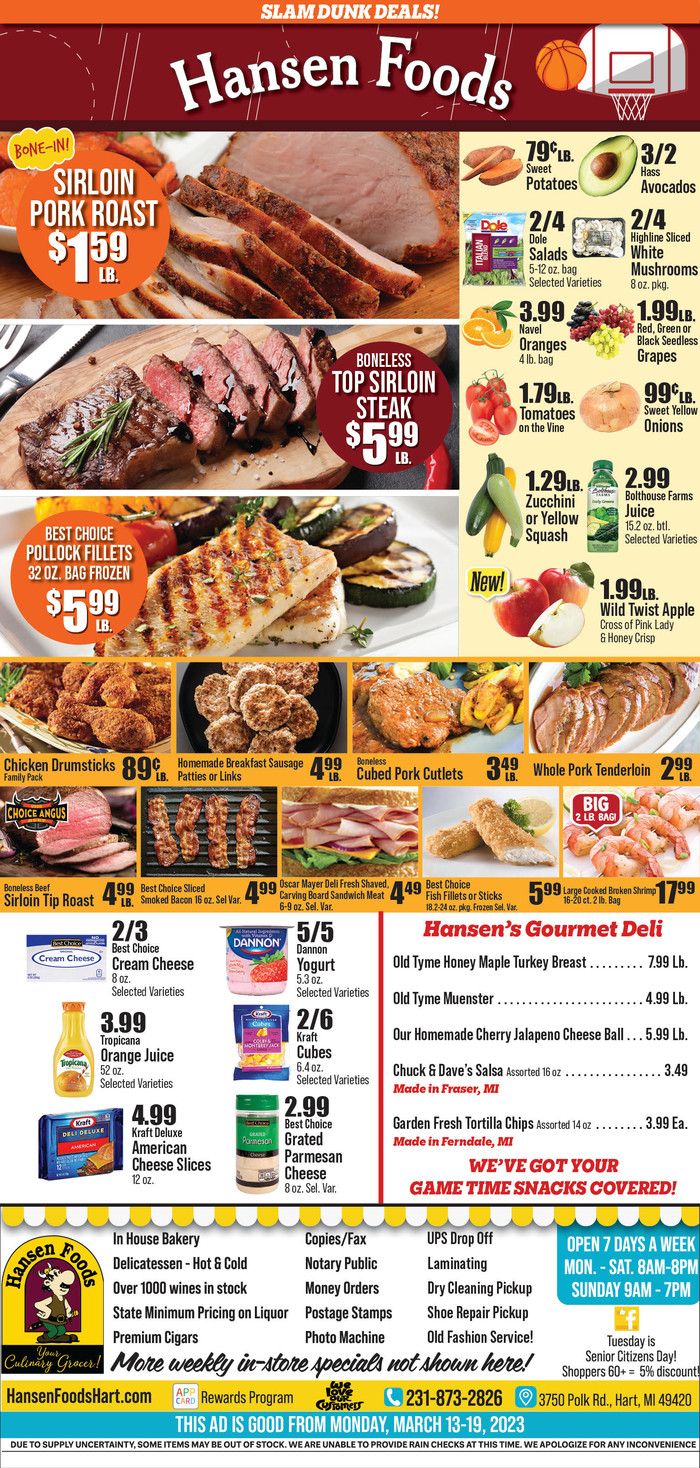 Hansen Foods Ad Specials
