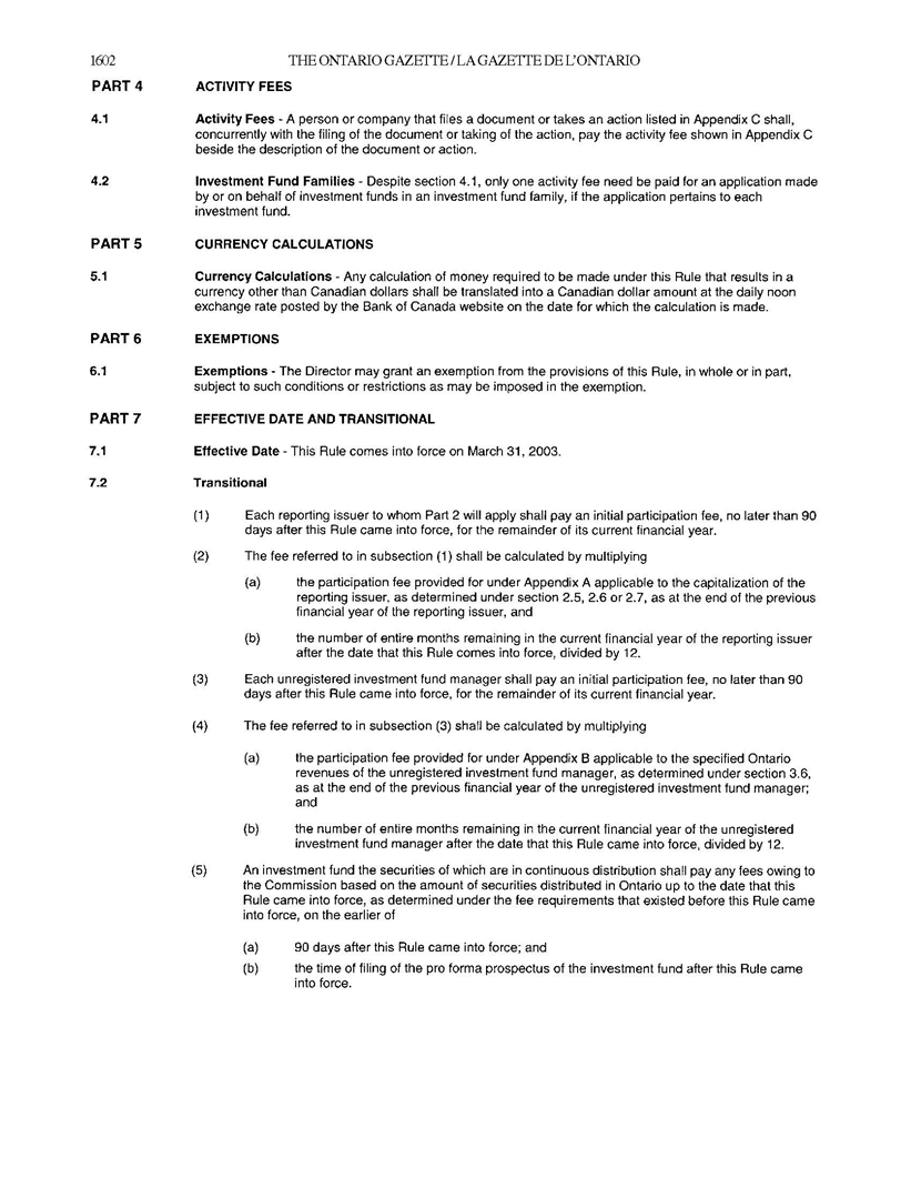 Government Notices Respecting Corporations Ontario Gazette Volume 136