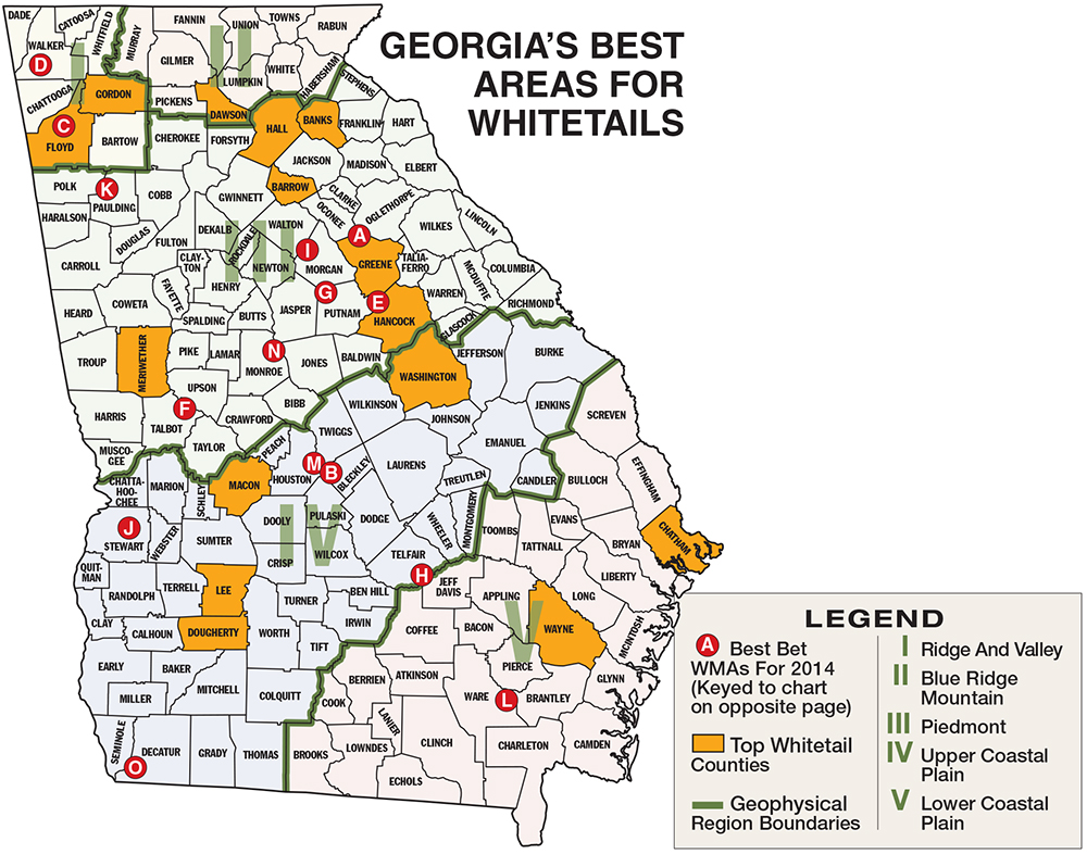 Georgia Public Hunting Land Map Wma Map