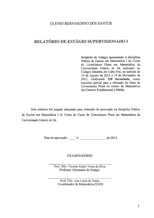 Relatório De Estágio Supervisionado Ensino Fundamental 1 Pedagogia