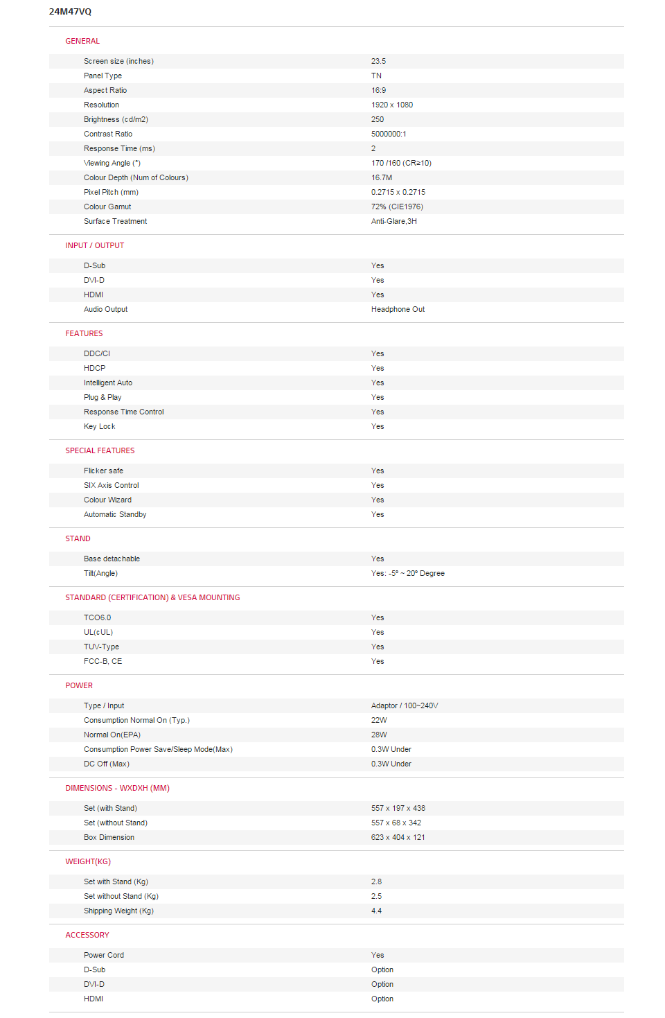 Buy LG 24M47VQ-P 24in Widescreen LED Monitor [24M47VQ-P] | PC Case Gear