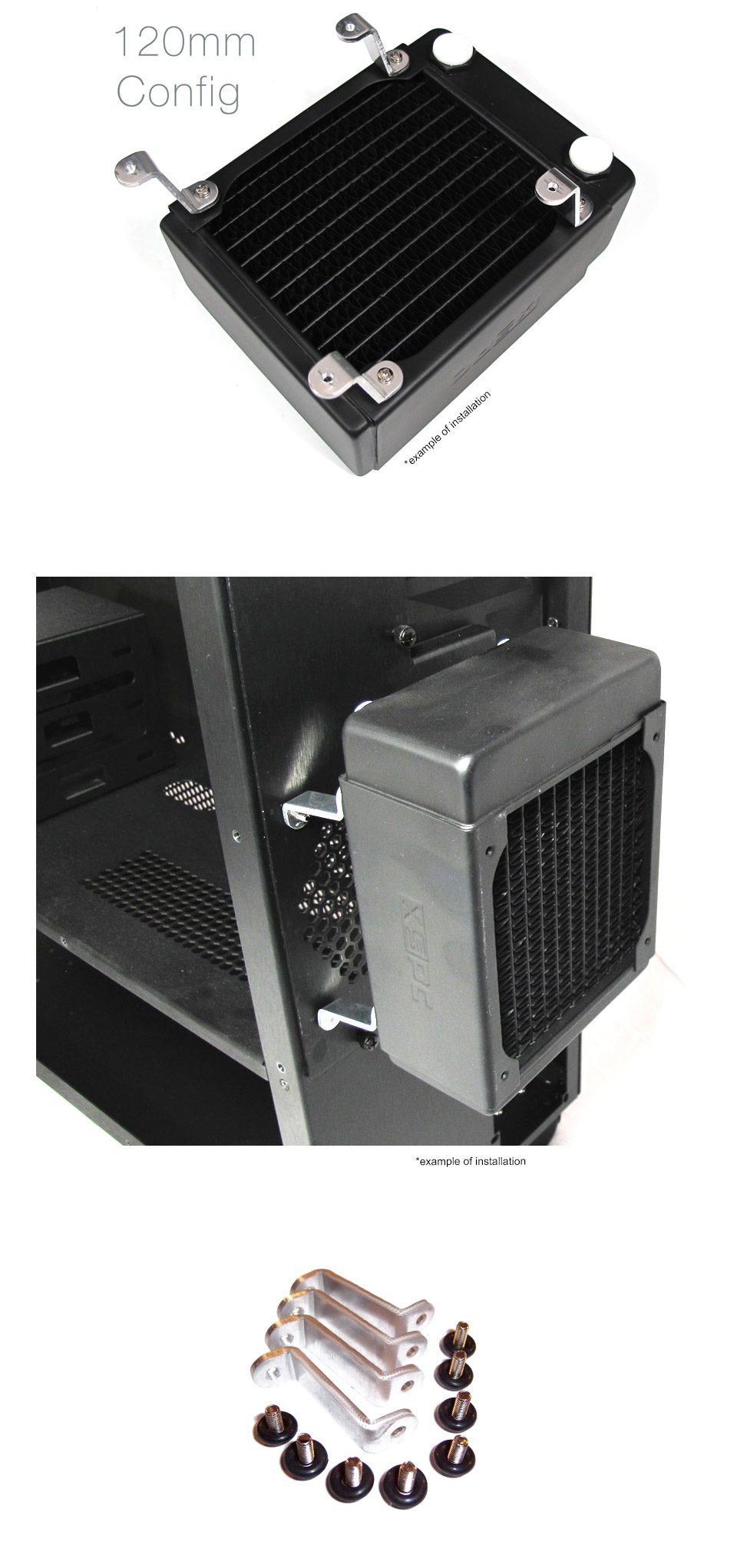 XSPC Radiator Mounting Bracket Set (632 UNC) [5060175581877] PC Case