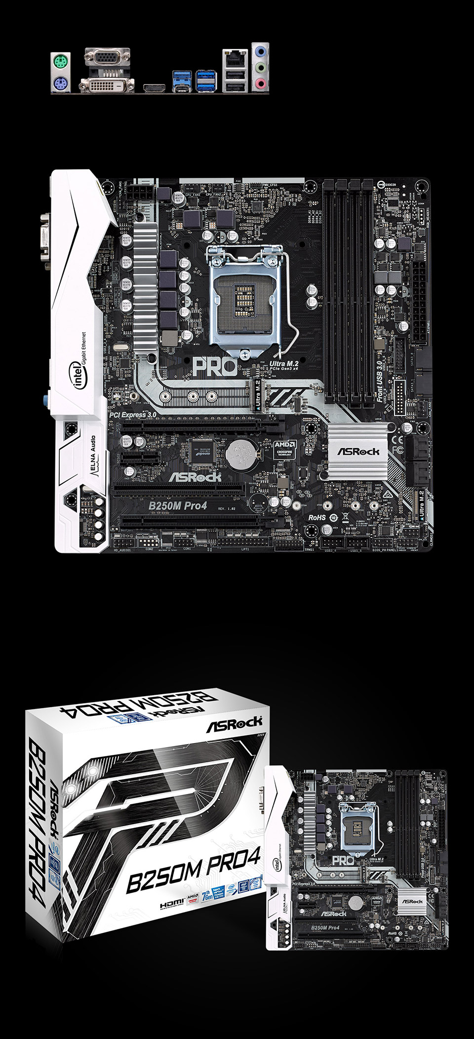 Buy ASRock B250M-Pro4 Motherboard [B250M-PRO4] | PC Case Gear Australia