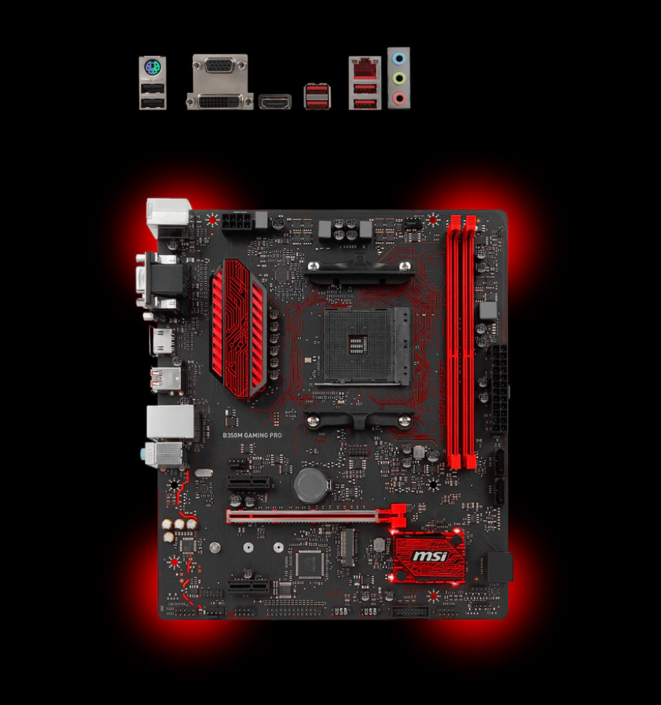 Buy MSI B350M Gaming Pro Motherboard [B350MGAMINGPRO] PC Case Gear