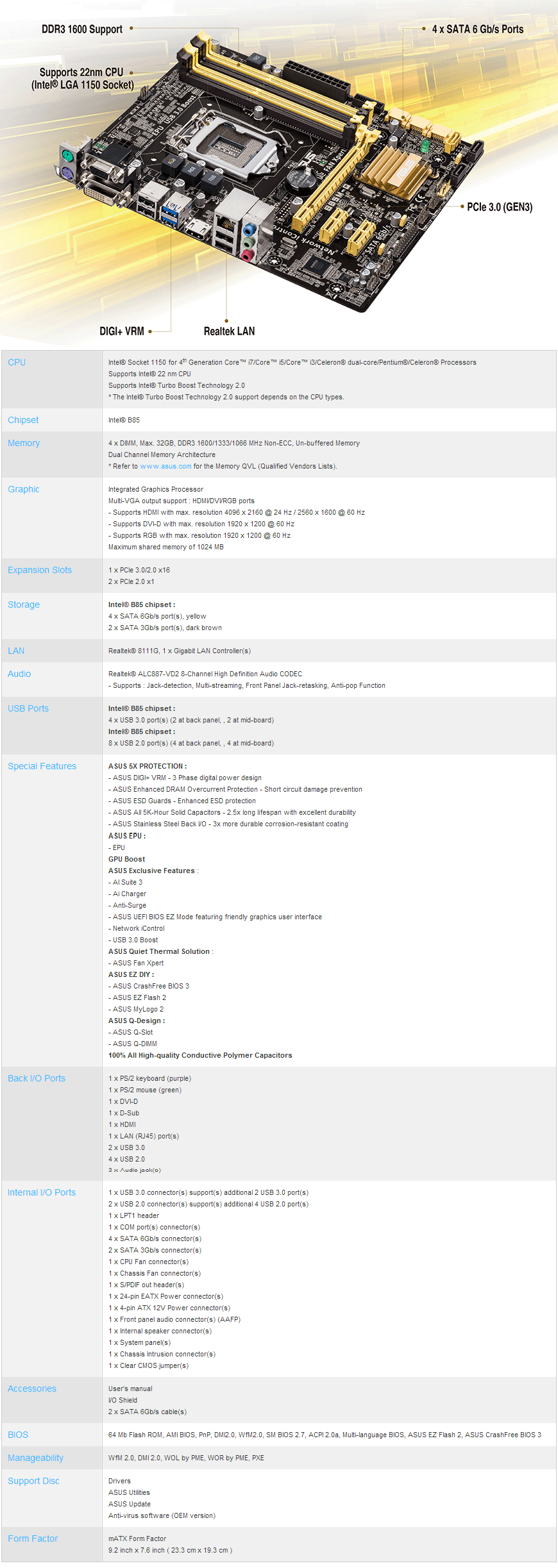 Buy ASUS B85MG Motherboard [B85MG] PC Case Gear Australia