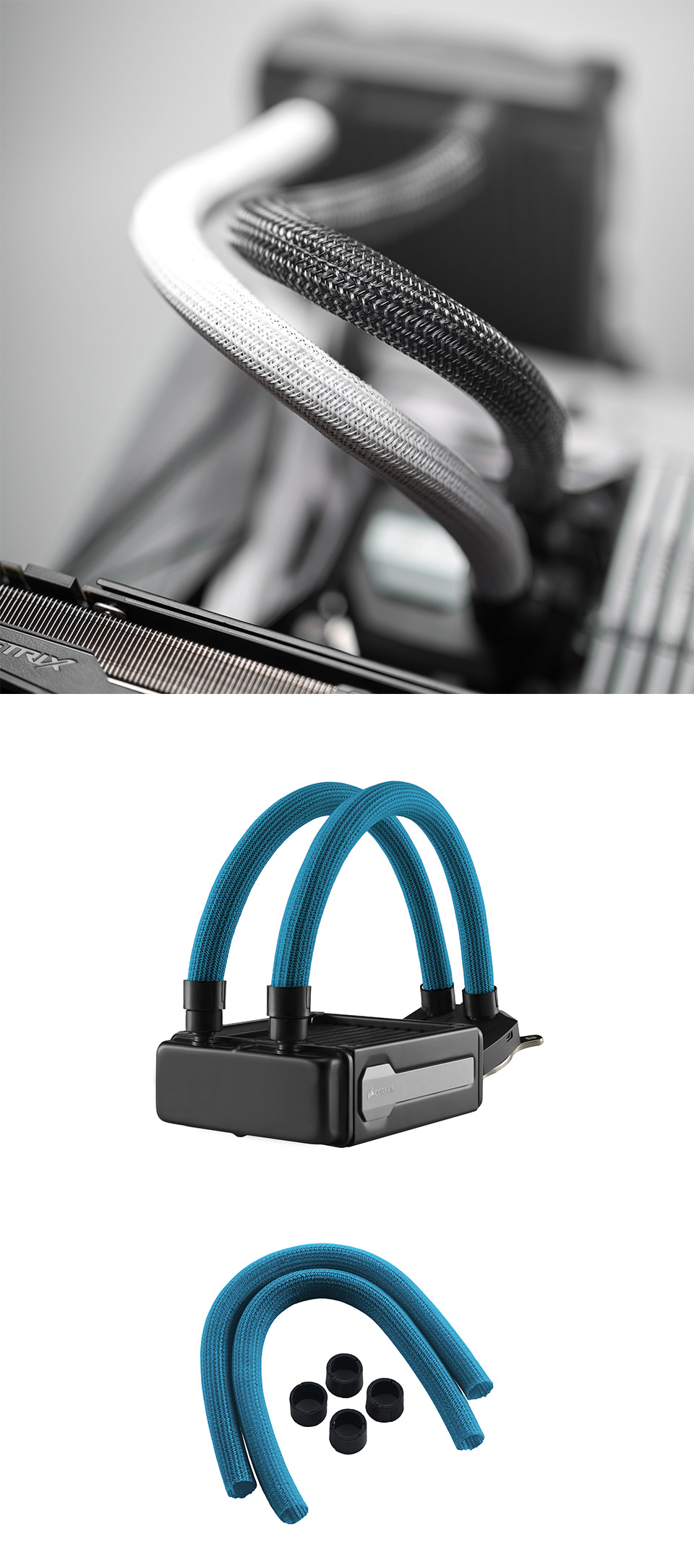 Buy CableMod AIO Sleeving Kit for Corsair Hydro Light Blue [CMASK