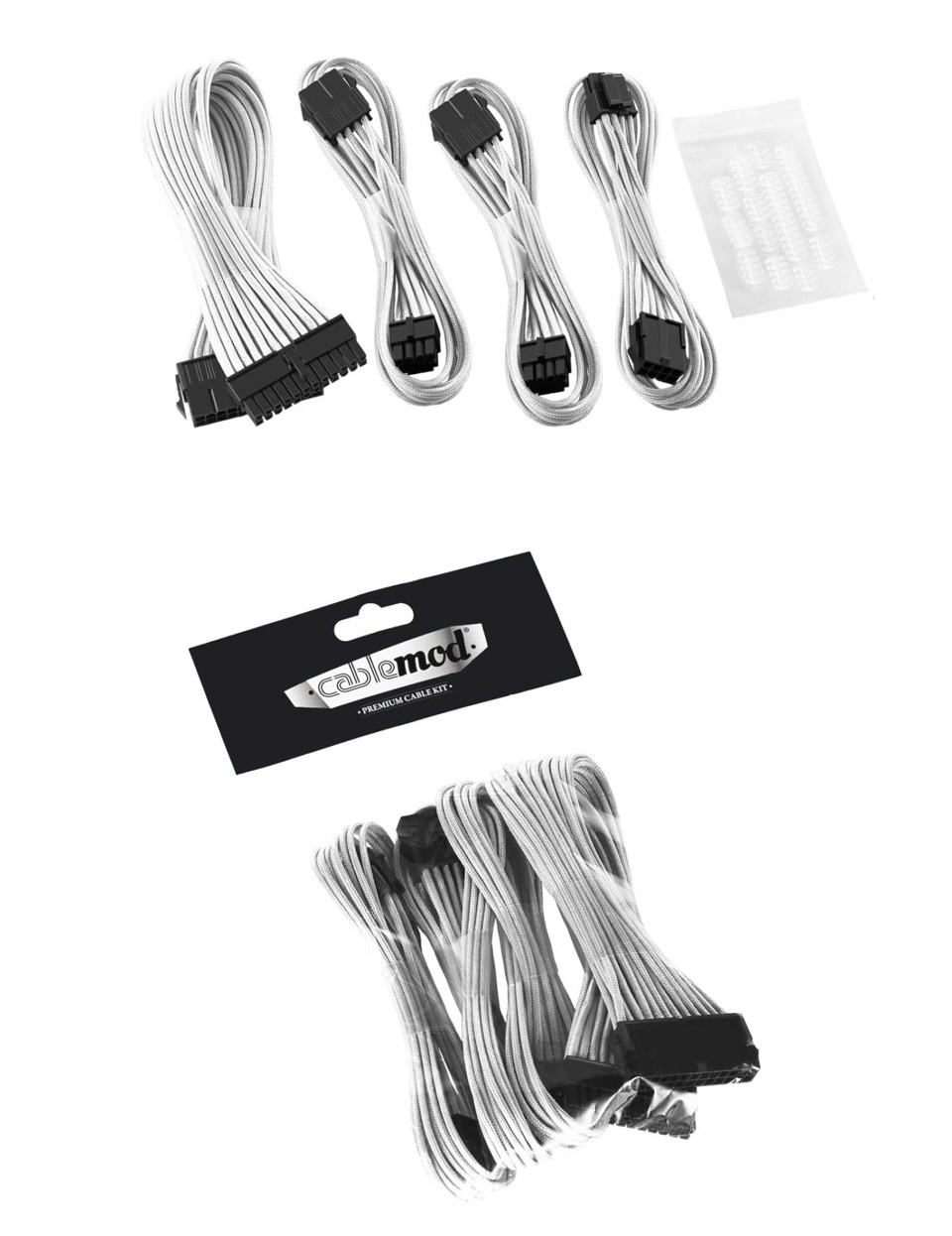 Buy CableMod Basic ModFlex Cable Extension Kit White (6+2Pin) [CMCABBKITD62KWR] PC Case