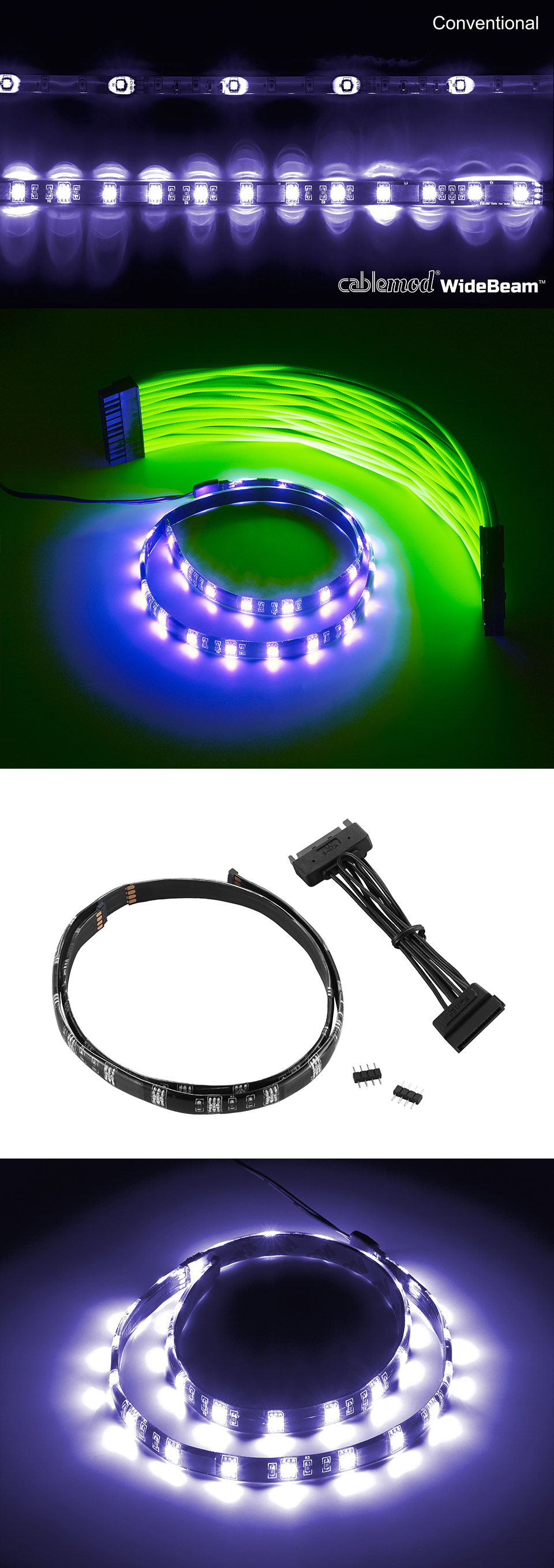 Buy CableMod WideBeam LED Strip UV 60cm [CMLED30M60KUVR