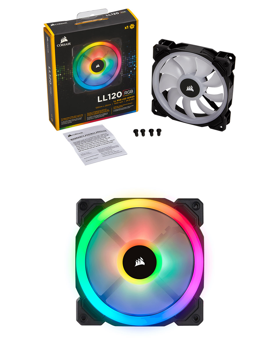 Buy Corsair LL120 RGB 120mm Independent RGB PWM Fan Black [CO9050071