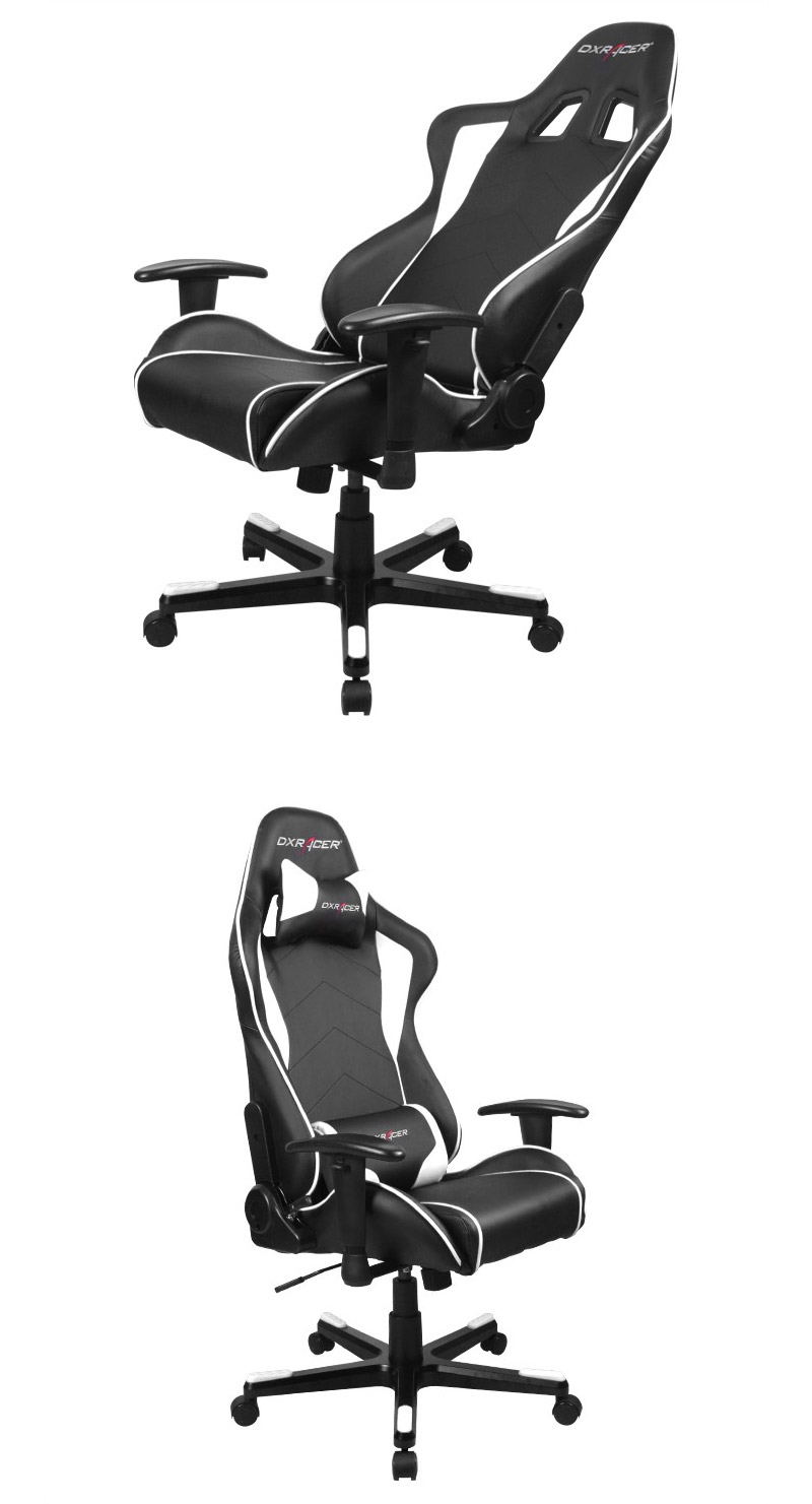 Buy DXRacer FE08 Series PC Office/Gaming Chair Black & White [DXRFE08WH] PC Case Gear Australia