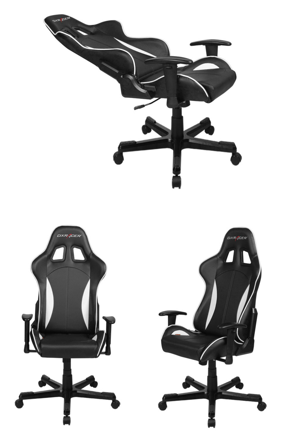 Buy DXRacer FE57 Series PC Office/Gaming Chair Black & White [zzzDXRFE57WH] PC Case Gear