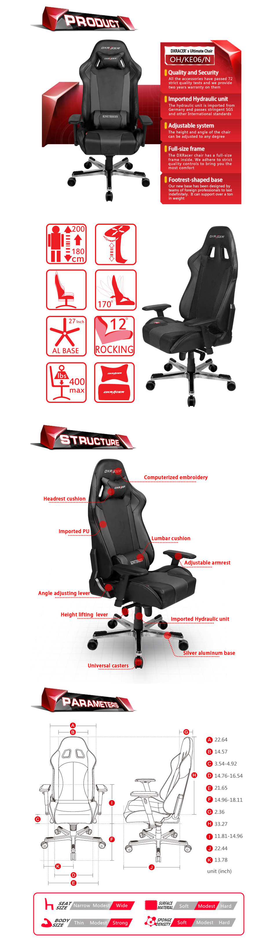 Buy DXRacer KE06 Series PC Office/Gaming Chair Black [zzzDXRKE06BK