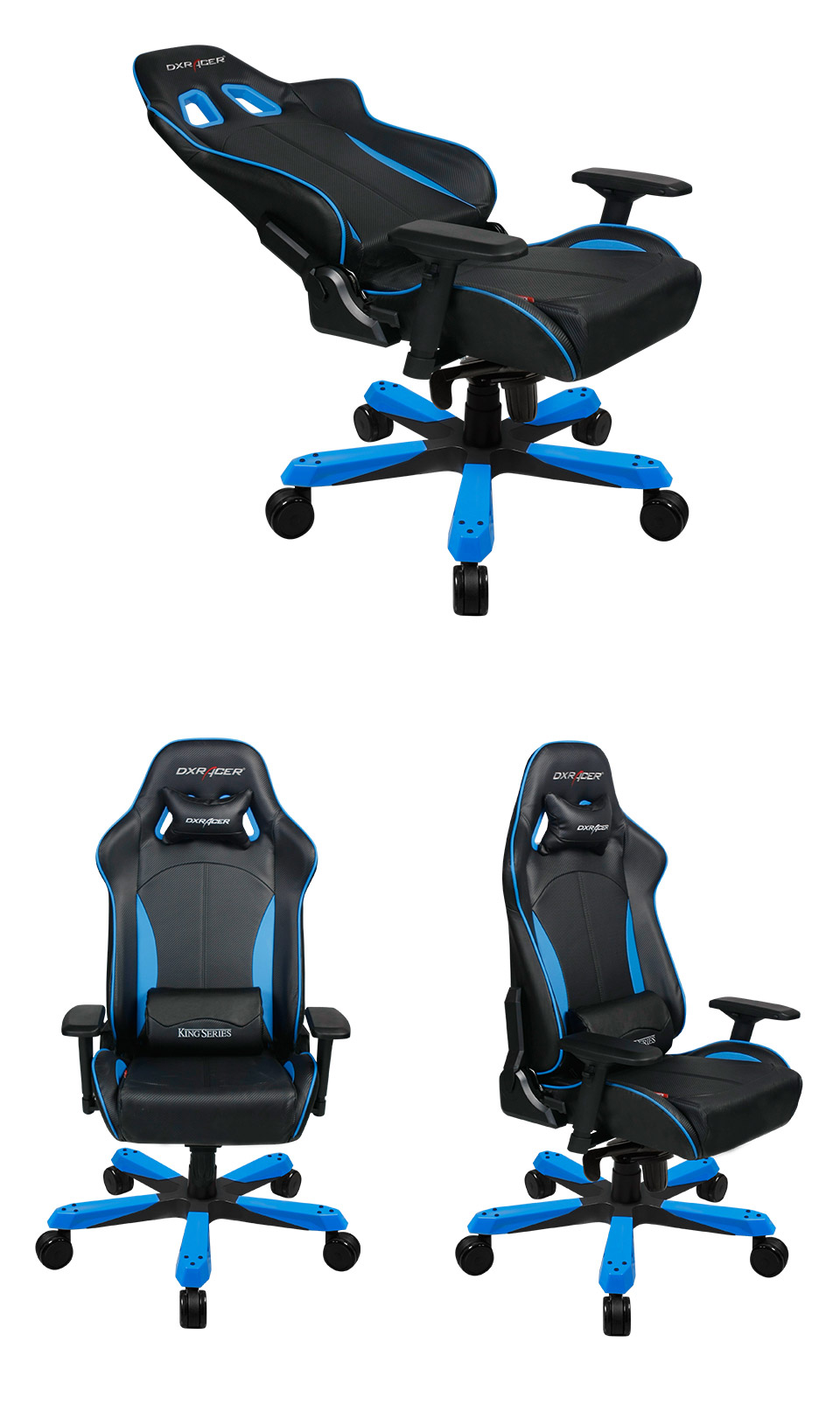 Buy DXRacer KF57 Series PC Office/Gaming Chair Black & Blue [zzzDXRKF57BL] PC Case Gear