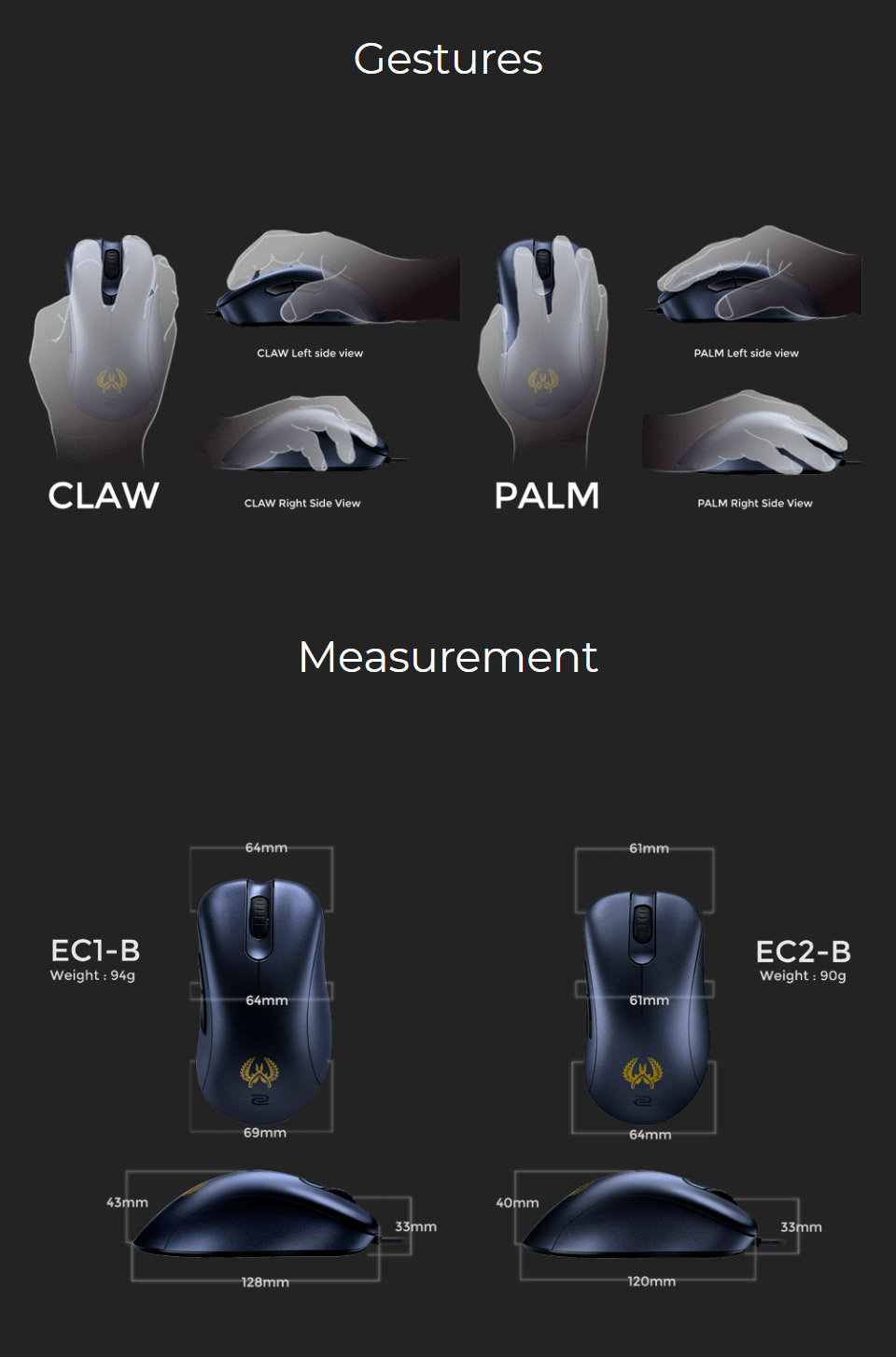 Buy Zowie EC2B Gaming Mouse CSGO Edition [EC2BCSGO] PC Case Gear Australia