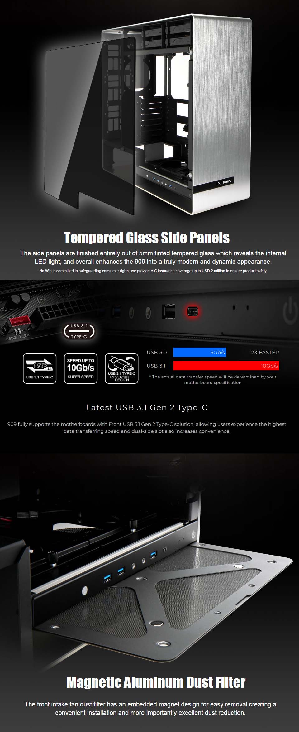 Buy InWin 909 Aluminium Full Tower Case Silver [909SILVER] PC Case