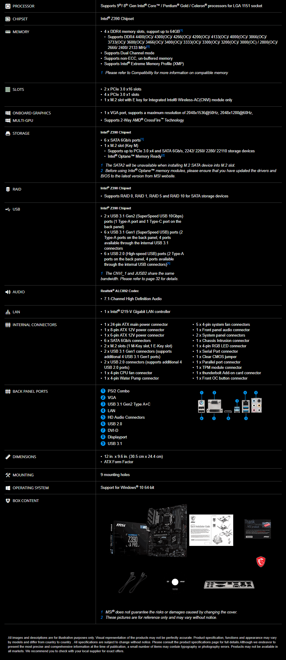 Buy MSI Z390-A Pro Motherboard [Z390-A-PRO] | PC Case Gear Australia