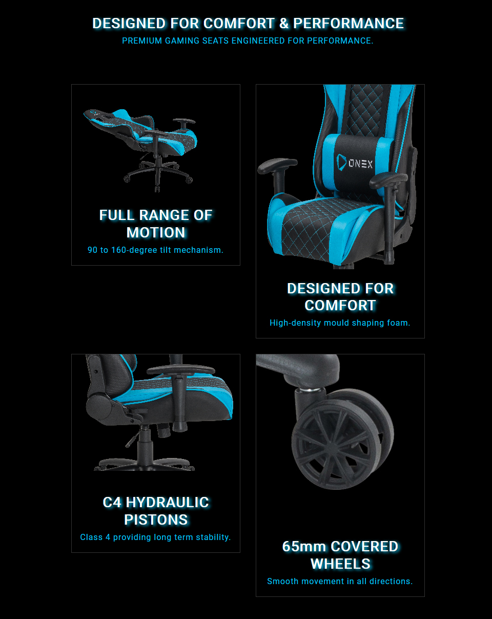 Buy ONEX GX2 Series Gaming Chair Black Blue [ONEXGX2BB] PC Case Gear Australia