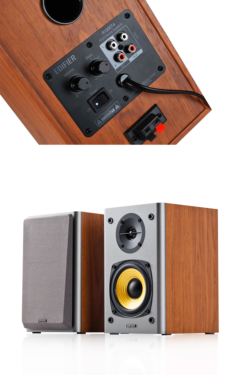 Buy Edifier R1000T4 2.0 Bookshelf Speakers Brown [R1000T4BR] PC Case