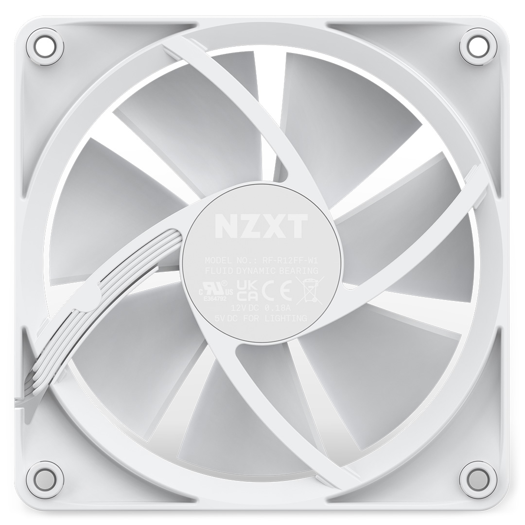 Buy NZXT F120 RGB Fan 120mm PWM White Triple Pack [RFR12TFW1] PC