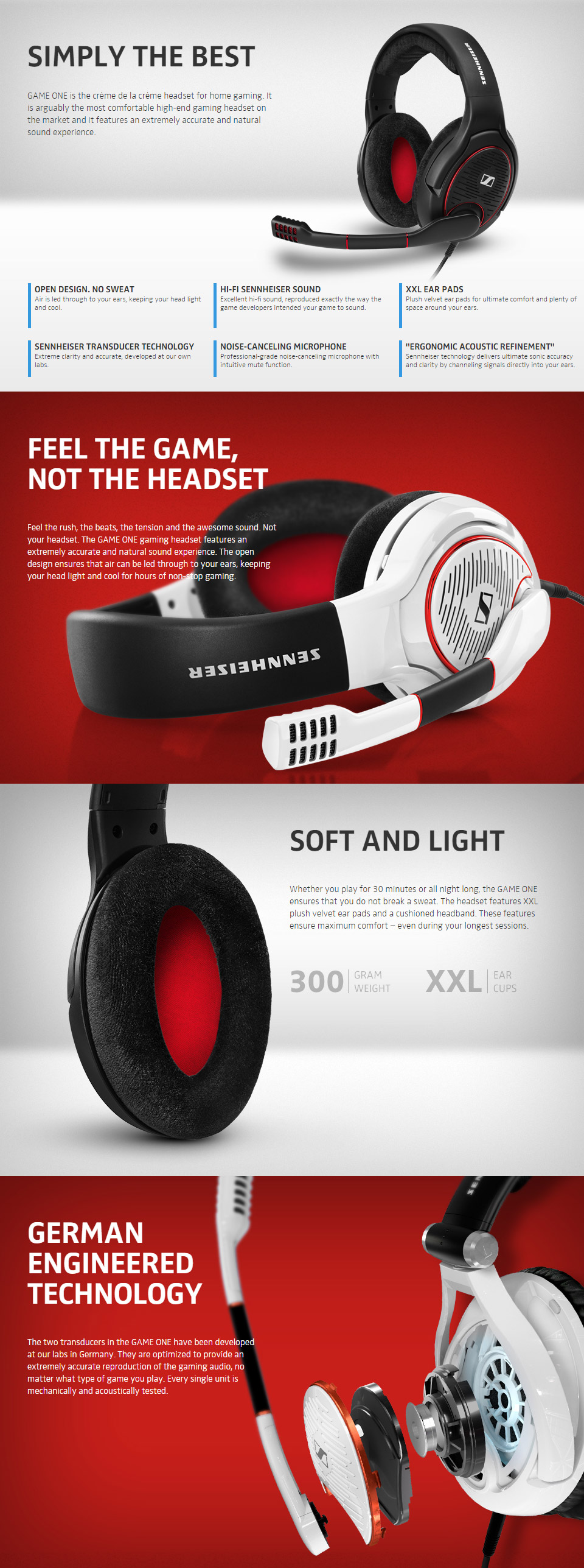 Buy Sennheiser GAME ONE Gaming Headset - White [506065] | PC Case Gear