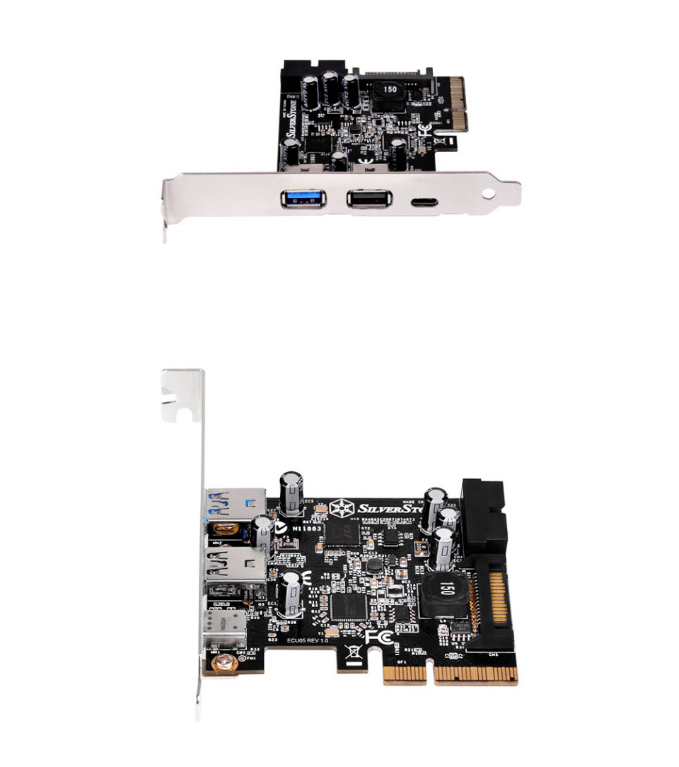Buy SilverStone ECU05 USB 3.1 PCIE Controller Card [SSTECU05] PC Case Gear Australia