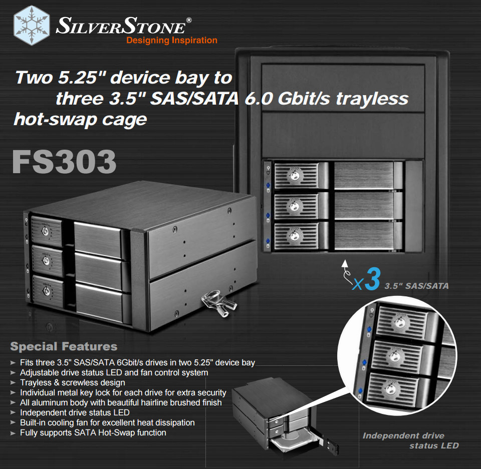 Buy SilverStone FS303B Front Bay HotSwappable Hard Drive Enclosure