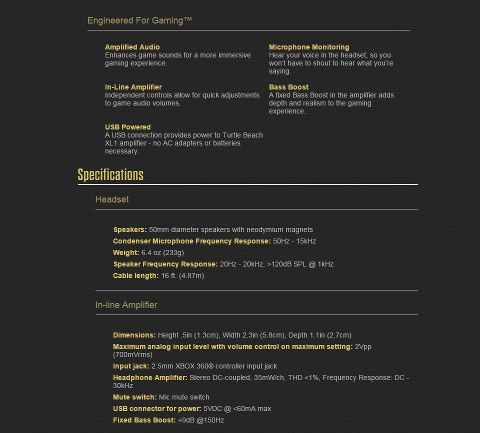 Buy Turtle Beach Ear Force XL1 Xbox 360 Headset [TB-0105] | PC Case