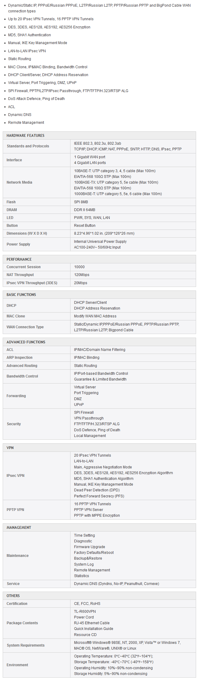 Buy TP-Link TL-R600VPN VPN Router [TL-R600VPN] | PC Case Gear Australia