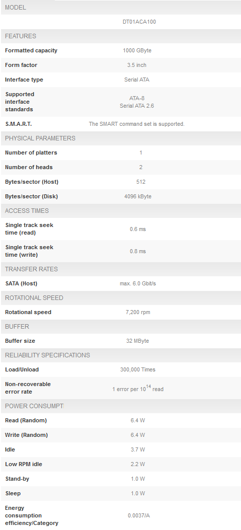 Buy Toshiba DT01ACA100 1TB 7200RPM [DT01ACA100] | PC Case Gear Australia