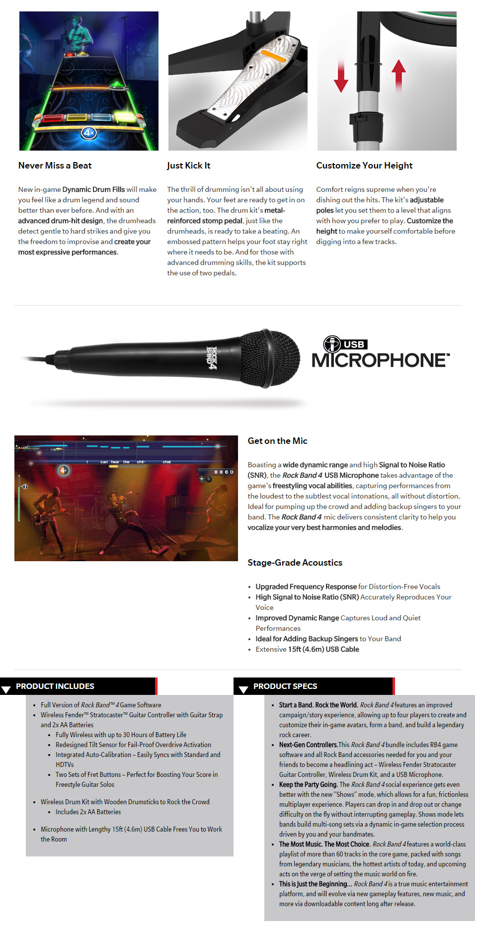 Buy Rock Band 4 BandinaBox Bundle for Xbox One [XB1RB4BB7603] PC