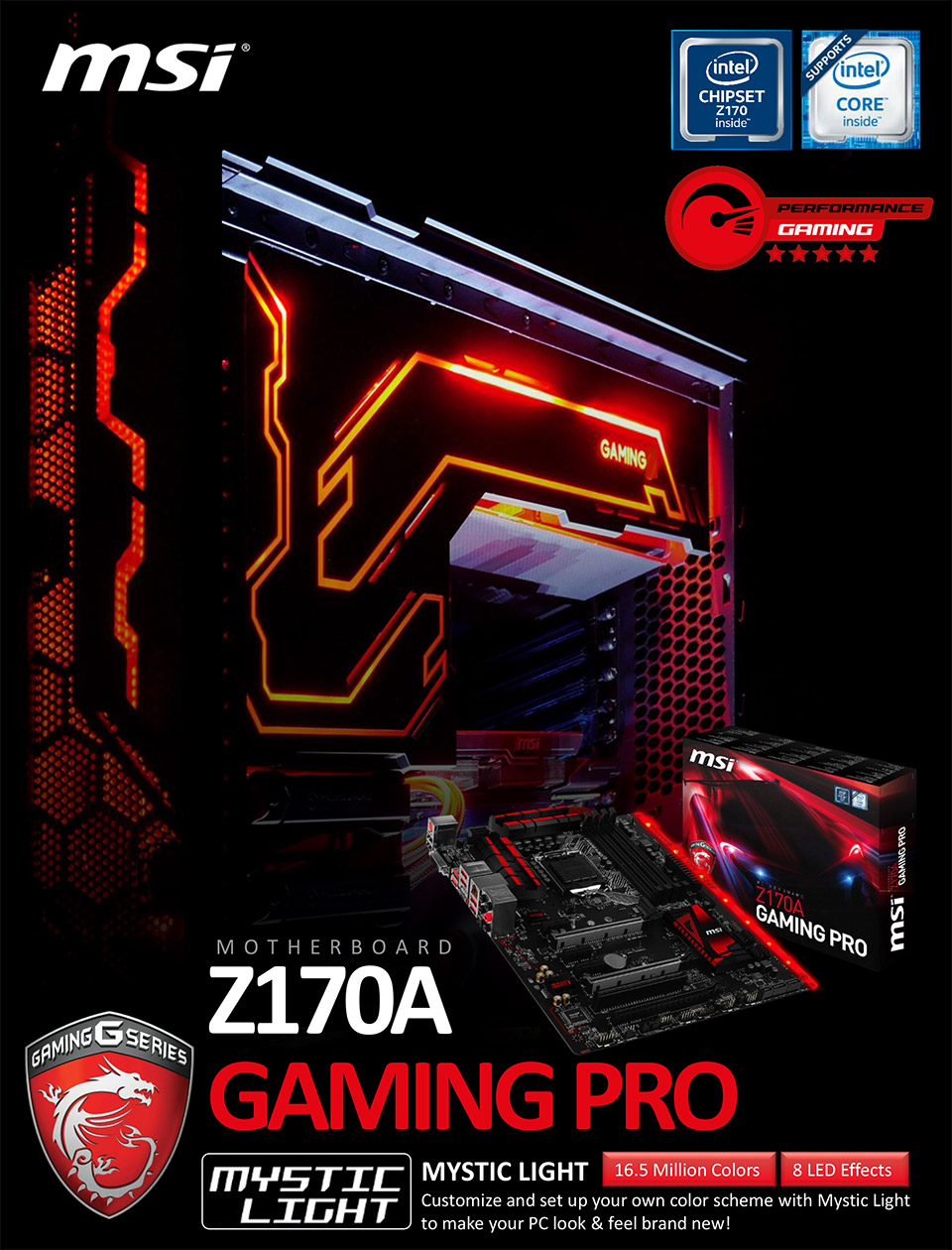 Buy MSI Z170A-Gaming Pro Motherboard [Z170A-GAMING-PRO] | PC Case Gear
