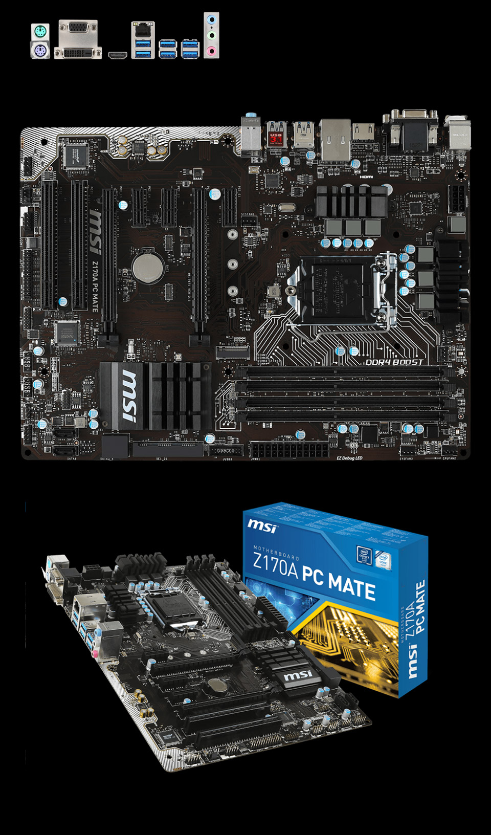 Buy MSI Z170A PC Mate Motherboard [Z170A-PC-MATE] | PC Case Gear Australia