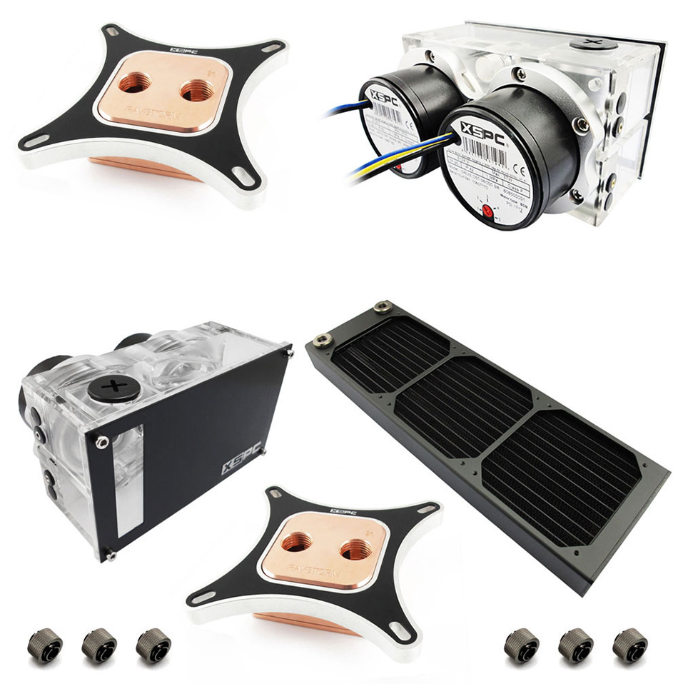 Buy XSPC Raystorm Twin D5 AX360 Water Cooling Kit [5060175583482] PC