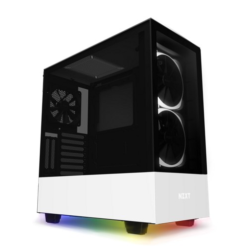 NZXT H510 Elite RGB Mid Tower Case Matte White Underglow Bundle PC