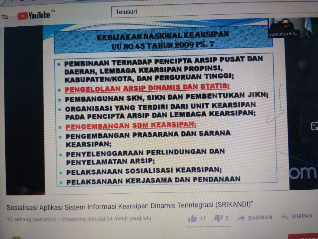 Sosialisasi Aplikasi Sistem Informasi Kearsipan Dinamis