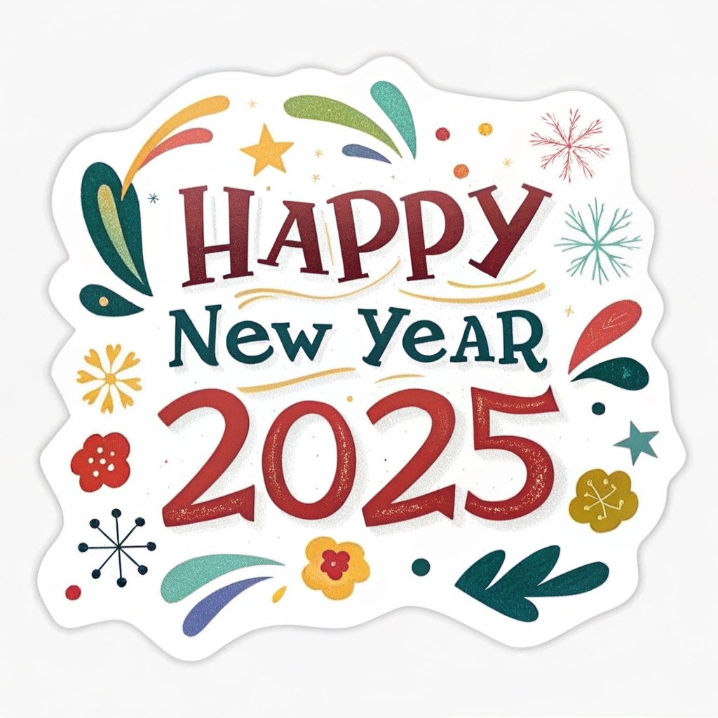 Free Happy New Year 2025 Sticker Download Plugger AI Designer