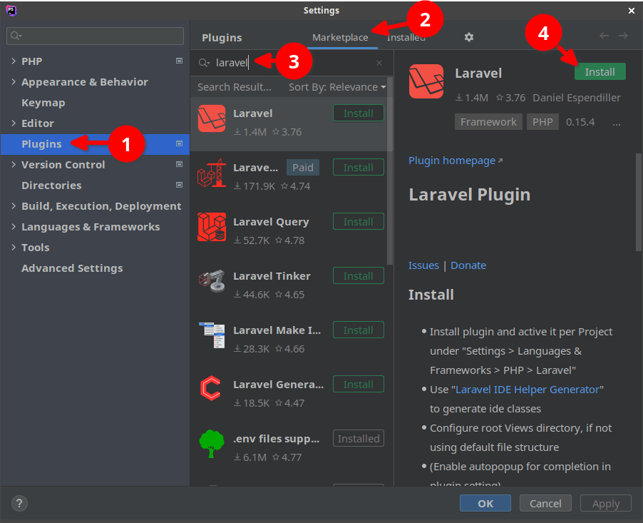 PhpStorm Add Laravel Programster's Blog