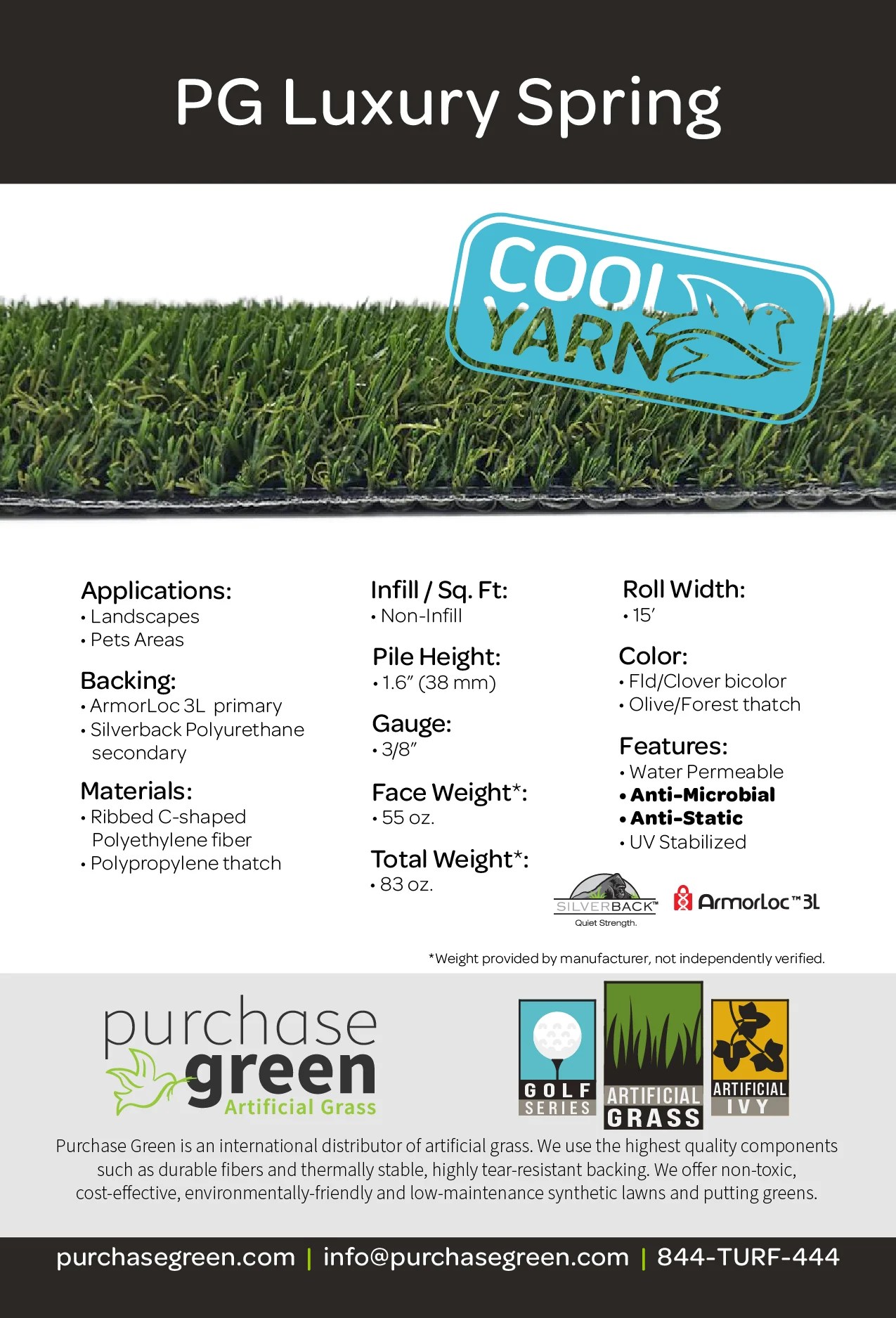 Luxury Spring Synthetic Turf Purchase Green Artificial Grass