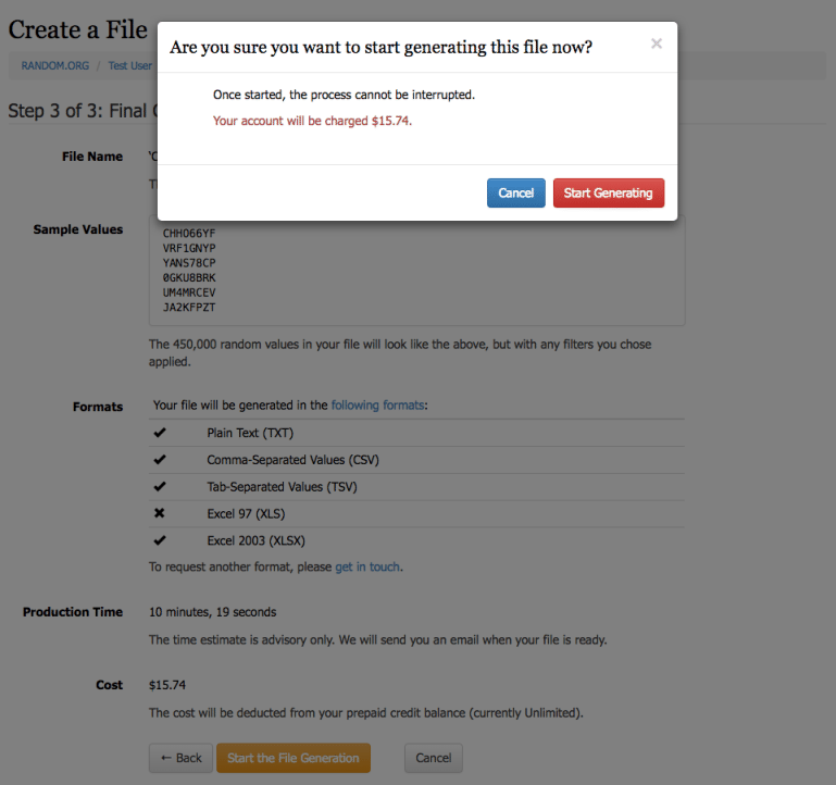 How to Generate Promo Codes using the File Generation Service