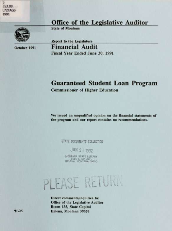 GUARANTEED STUDENT LOAN PROGRAM, COMMISSIONER OF HIGHER EDUCATION