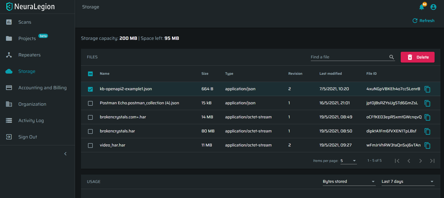 Managing Bright File Storage
