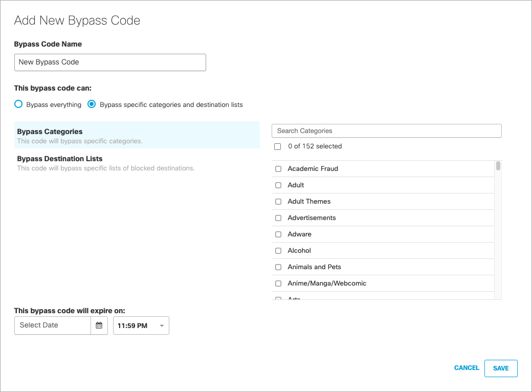 Create a Block Page Bypass Code