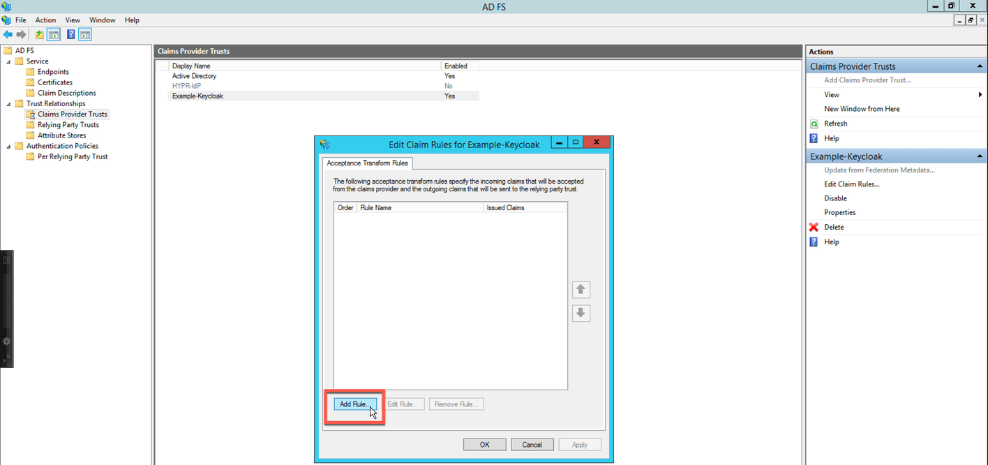 Deploying Keycloak IdP with AD FS