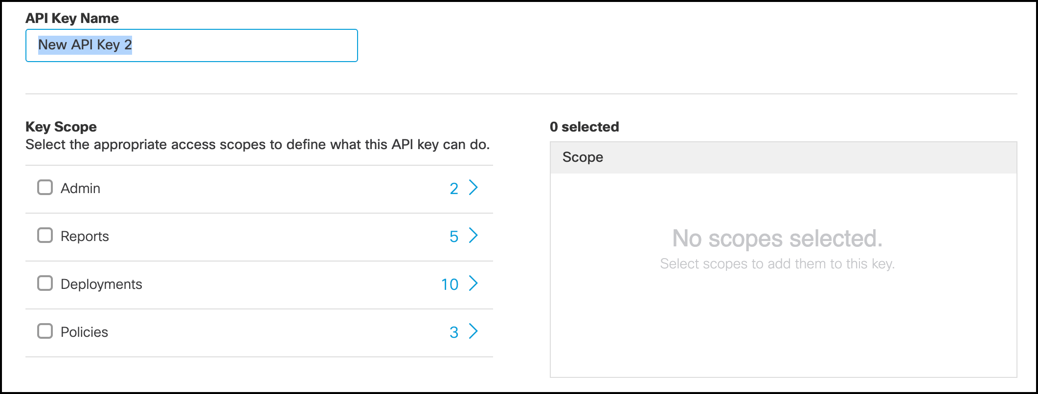 Add Umbrella API Keys