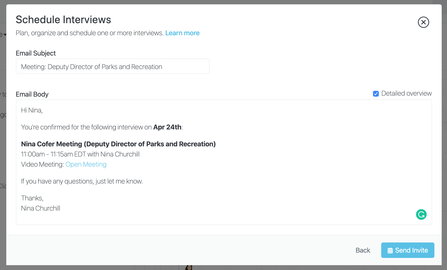 📅 Scheduling Candidate Interviews