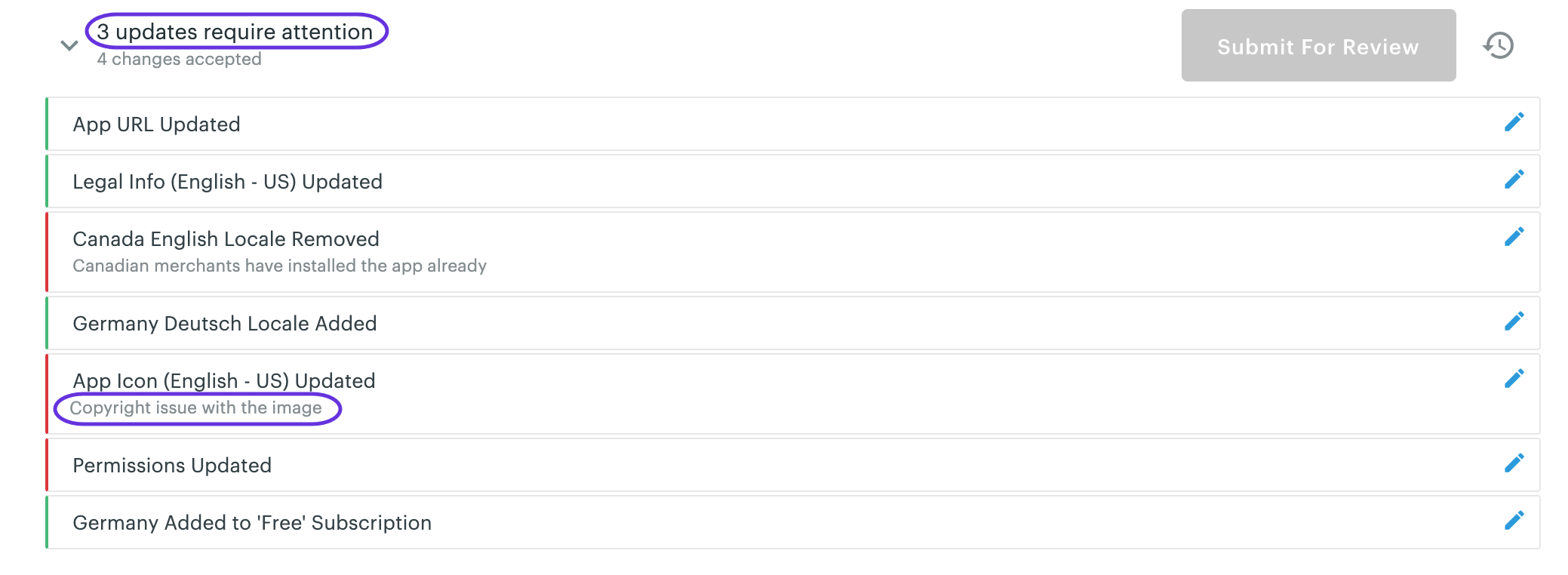 Revise and review approved or published apps