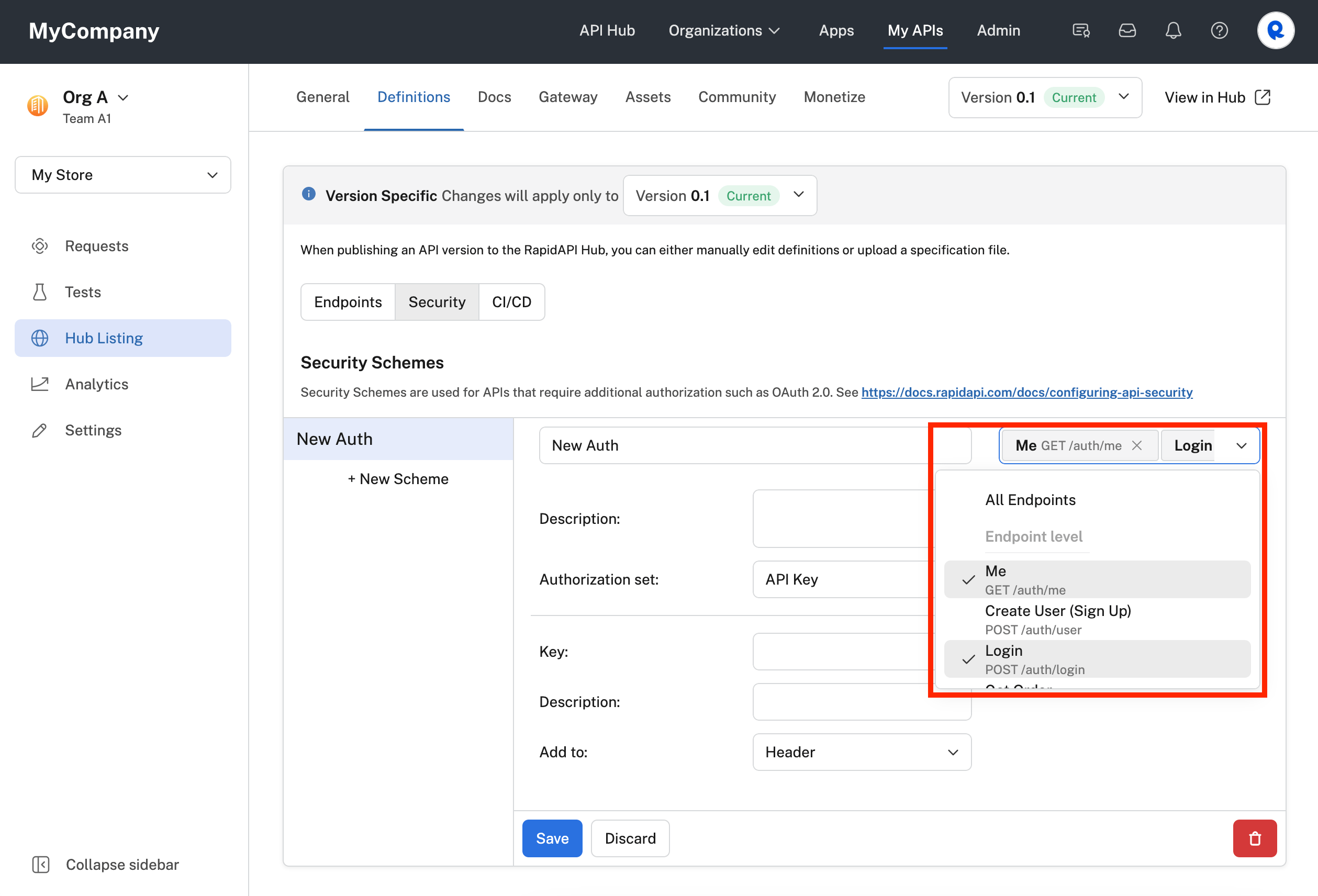 Configuring API Security